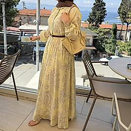Bymn model elbise/sarı