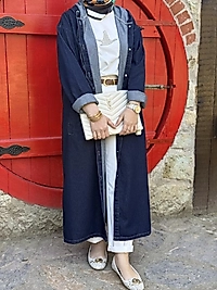 Kapüşonlu kot kap/lacivert