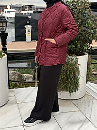 Kapitone ceket/bordo