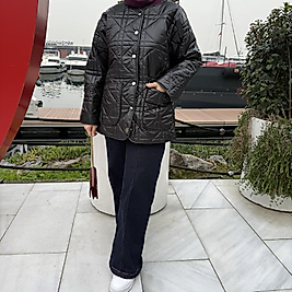 Kapitone mont /siyah