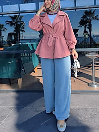 Denim roze ceket/pembe