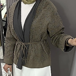 İpek tensel kimono/haki