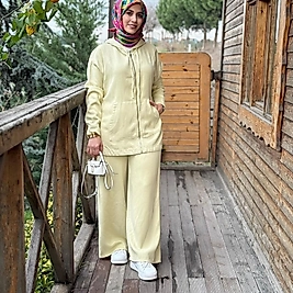 Tensel kot takım/tereyağ sarısı