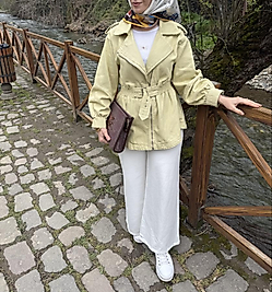 Denim roze ceket/açık sarı