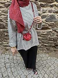 Çizgili basic sweat