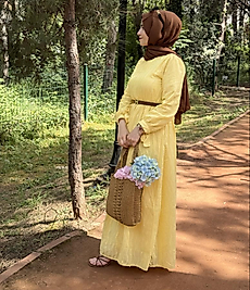 Bahar fisto elbise (sarı)