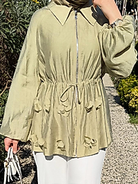 Tensel tül trenç/yağyeşili