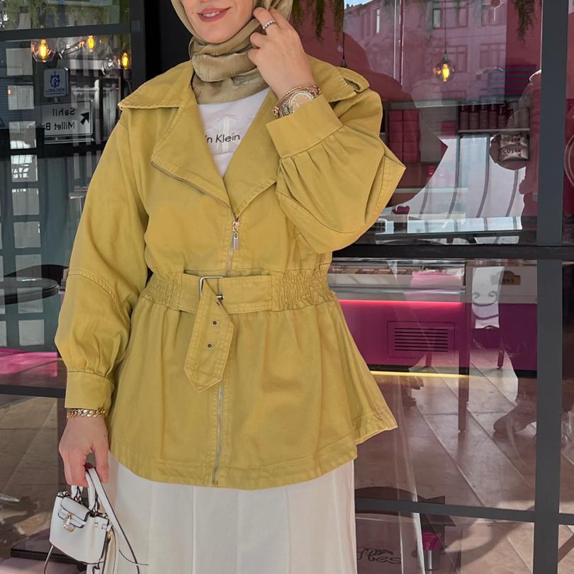 Rose Denim ceket (sarı)