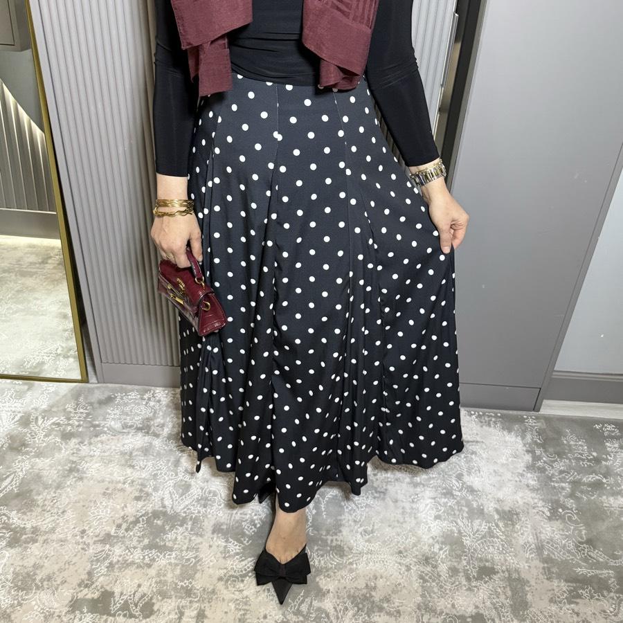 Puantiyeli etek/siyah