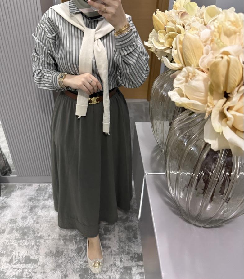 Gabardin etekli takım/haki