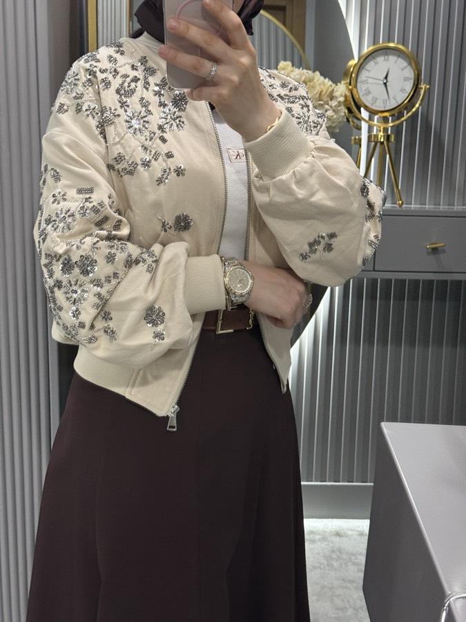 Taşlı bomber ceket/taş