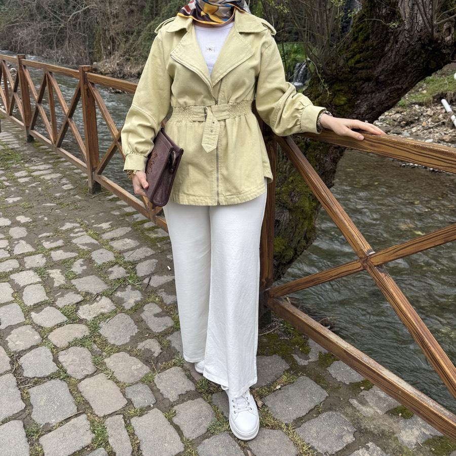 Rose denim ceket/açık sarı