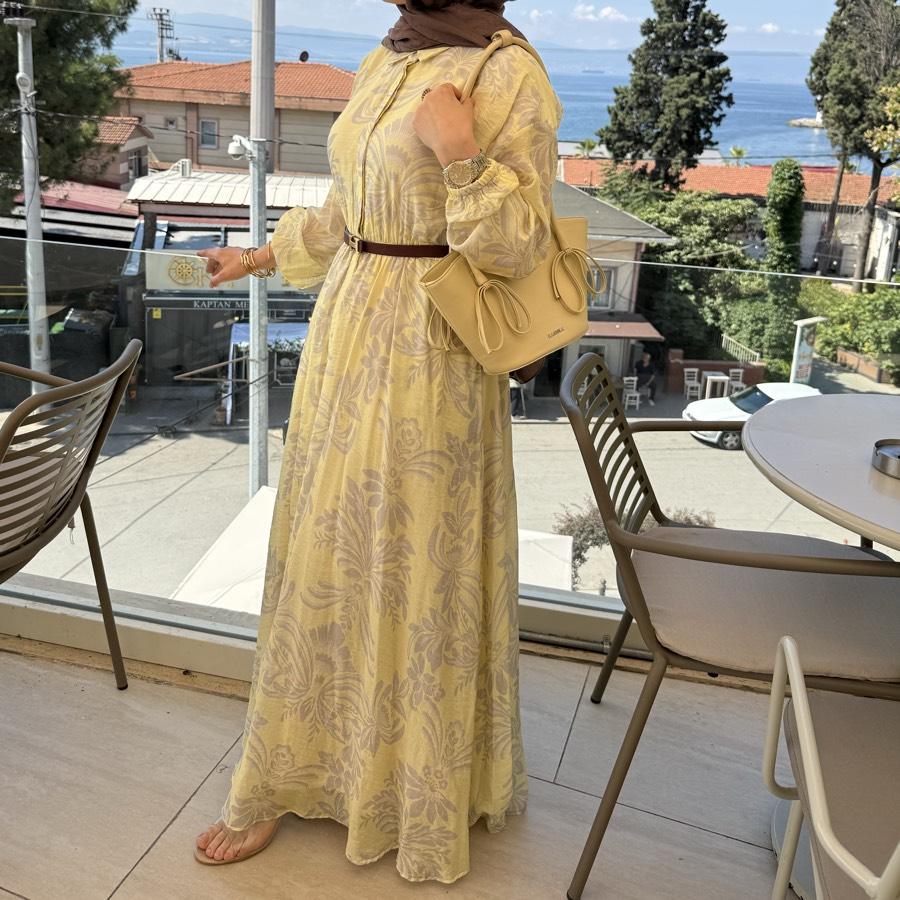 Bymn model elbise/sarı